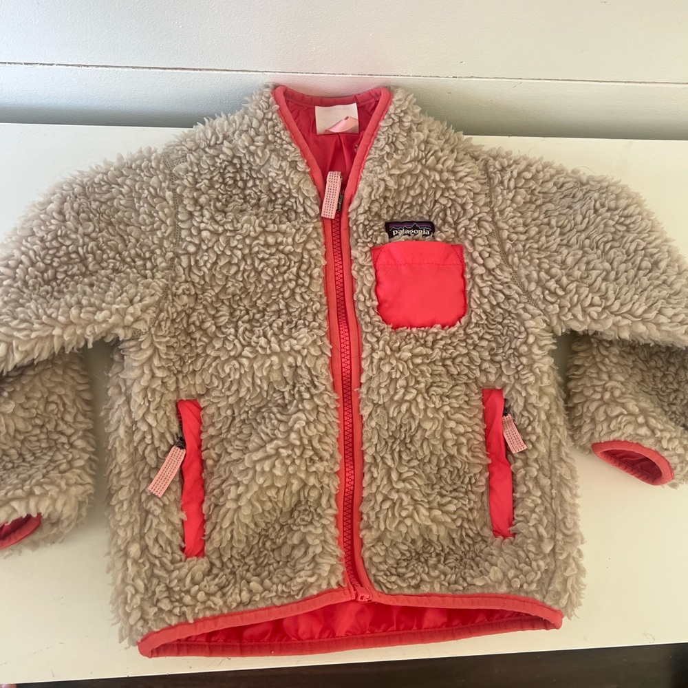 Patagonia Cream and Pink Sherpa Jacket